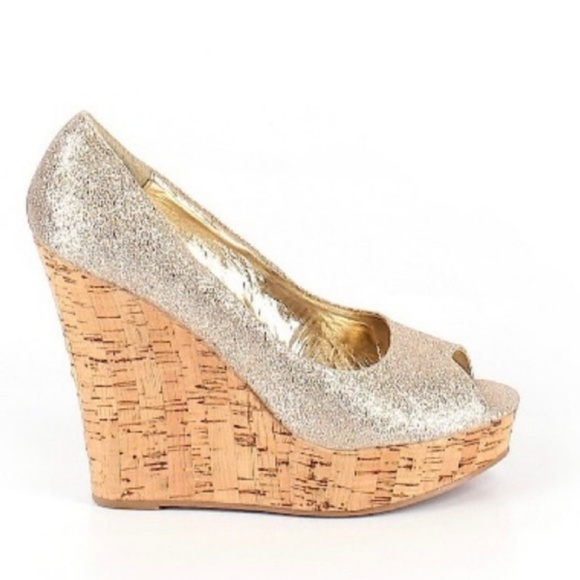 gold glitter wedges